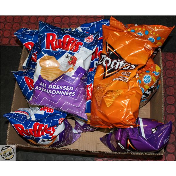 FLAT OF CHIPS ASSORTED VARIOUS BB DATES