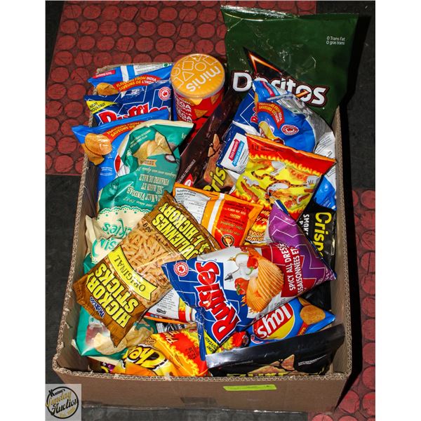 FLAT OF ASSORTED SMALL BAGS OF CHIPS