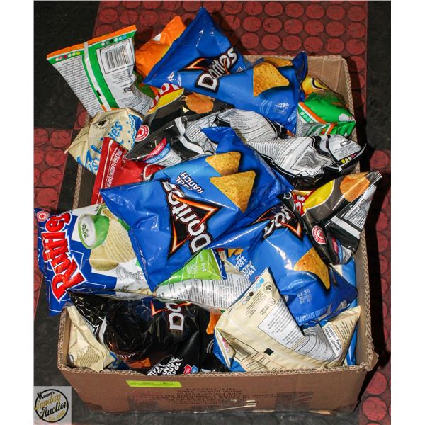 FLAT OF ASSORTED SMALL BAGS OF CHIPS
