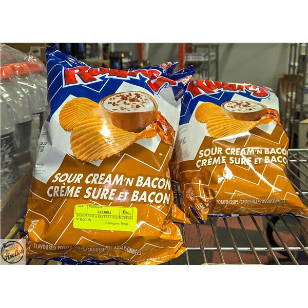 BUNDLE OF 6 RUFFLES SOUR CREAM N' BACON