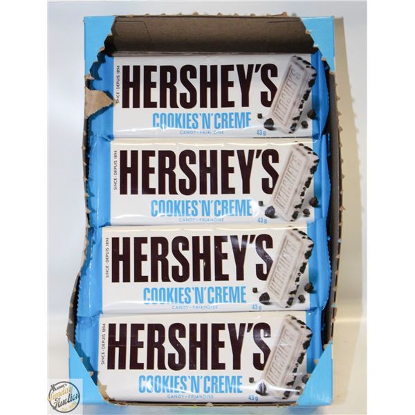 LOT OF HERSHEY'S COOKIES N CREME CANDY BARS