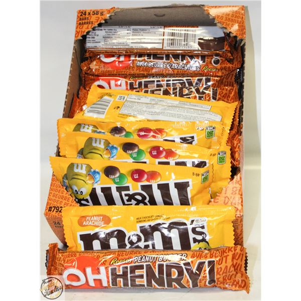 LOT OF PEANUT M&M'S AND PEANUT BUTTER OH HENRY