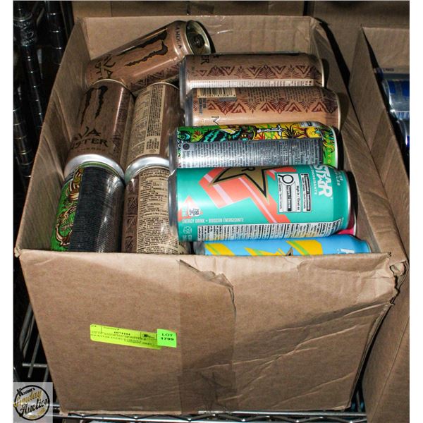 LOT OF ASSORTED MONSTER & ROCKSTAR ENERGY DRINKS