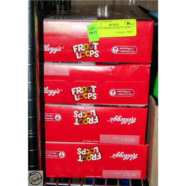 LOT OF 4 BOXES OF FRUIT LOOPS