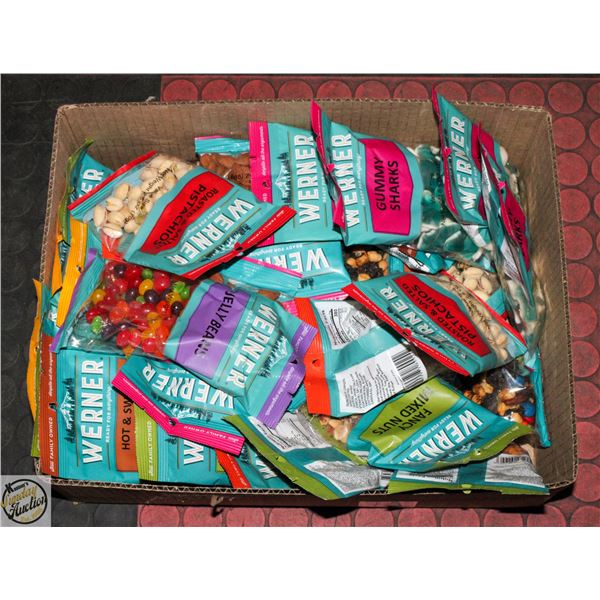 FLAT OF ASSORTED WERNER CANDY AND NUTS