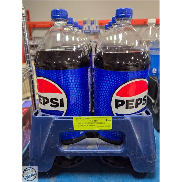 8PK 2L PEPSI SODA BOTTLES VARIOUS BB DATES