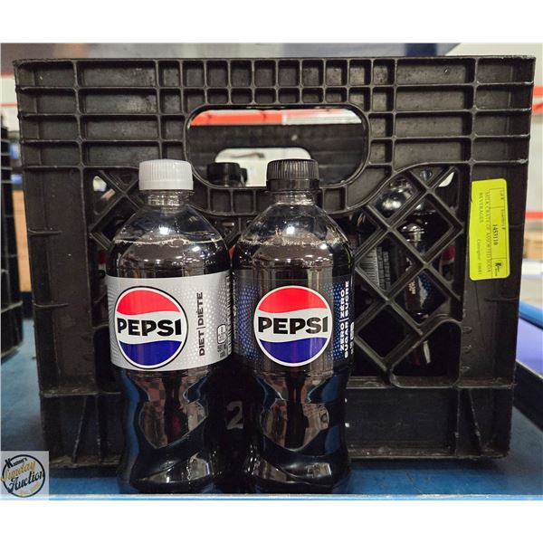 MILK CRATE OF ASSORTED SODA BEVERAGES