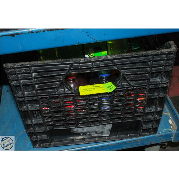 MILK CRATE OF ASSORTED SODA POP BEVERAGE