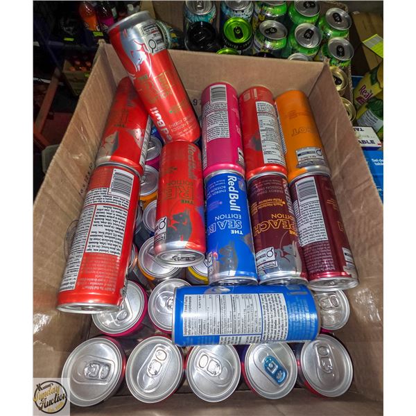 FLAT OF ASSORTED ENERGY DRINK CANS