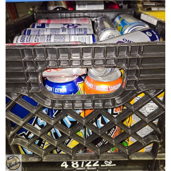 MILK CRATE OF ASSORTED BRISK CANS + ENERGY