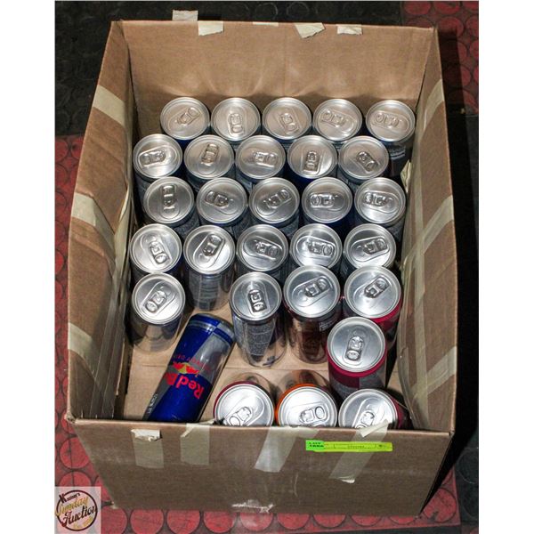 BOX OF ASSORTED ENERGY DRINKS