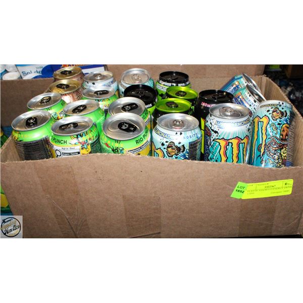 FLAT OF ASSORTED ENERGY DRINK CANS