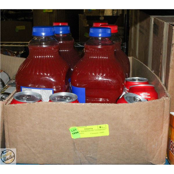 FLAT OF ASSORTED V8 + CLAMATO BEVERAGES VARIOUS BB