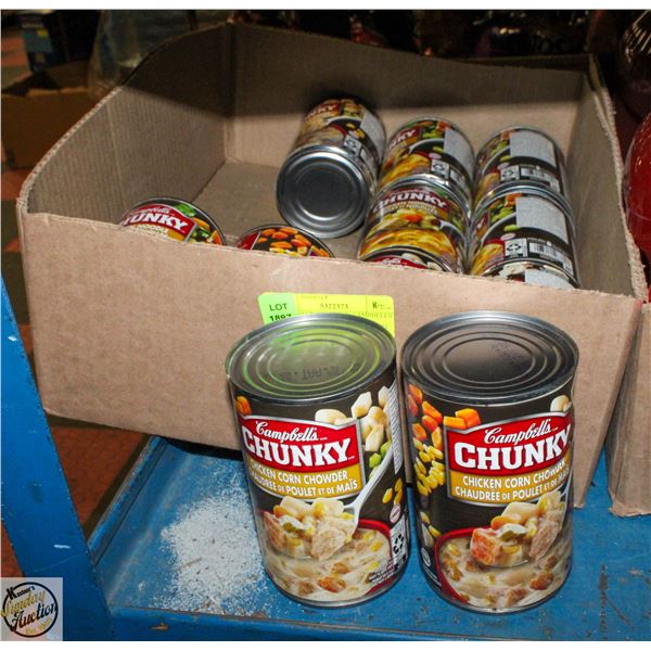 11 CANS OF ASSORTED CAMPBELLS CHUNKY SOUP