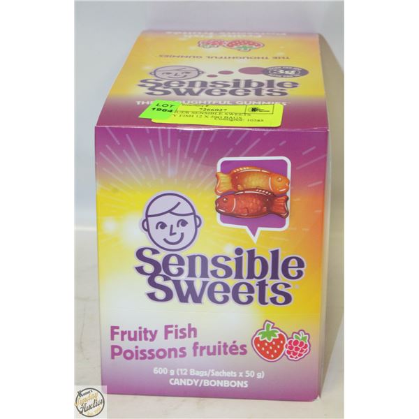 NEW HUER SENSIBLE SWEETS FRUITY FISH 12 X 50G BAGS