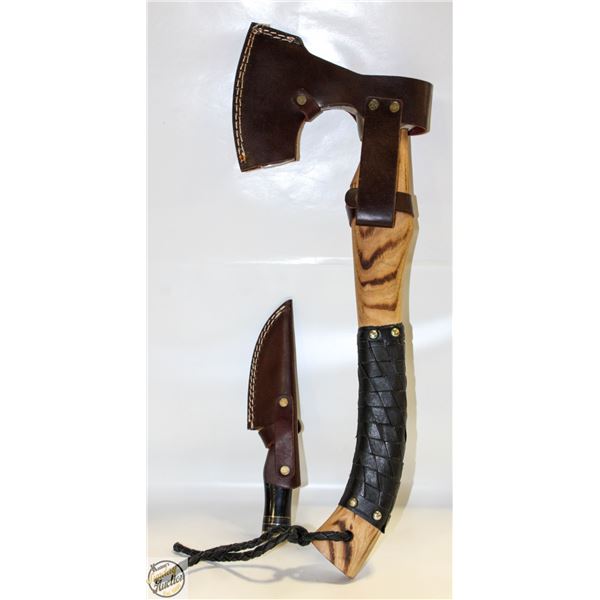 DECORATIVE AXE + HANDLED KNIFE