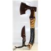 Image 1 : DECORATIVE AXE + HANDLED KNIFE