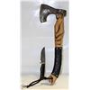 Image 2 : DECORATIVE AXE + HANDLED KNIFE