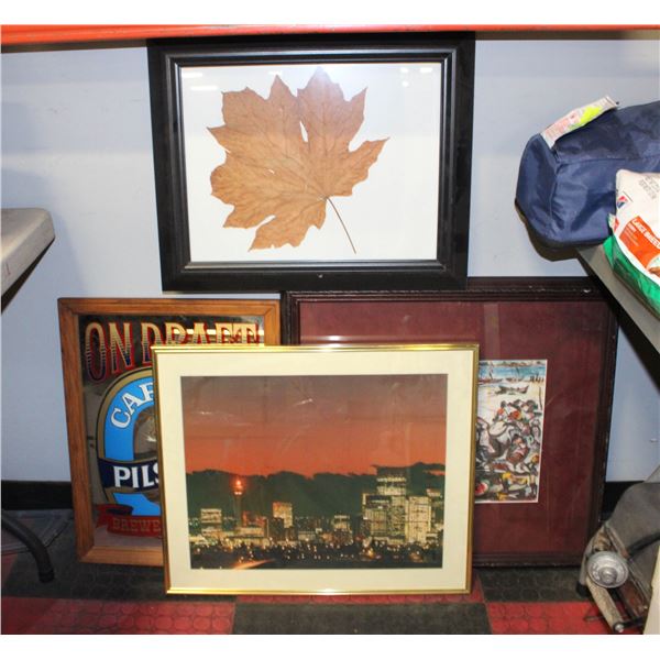 4 PIECES OF WALL ARTWORK