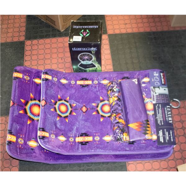 NEW NAVAJO BATHROOM MAT SET PURPLE