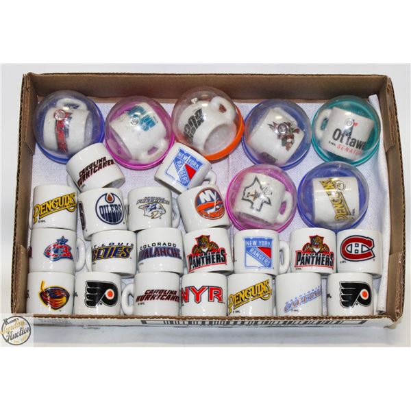 LOT OF 27 MINI NHL MUGS