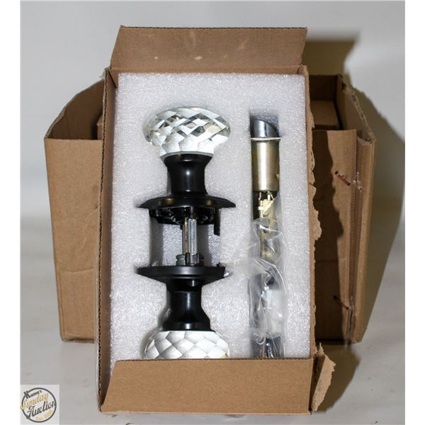 NEW CRYSTAL/CLEAR GLASS DOOR KNOBS,BLACK
