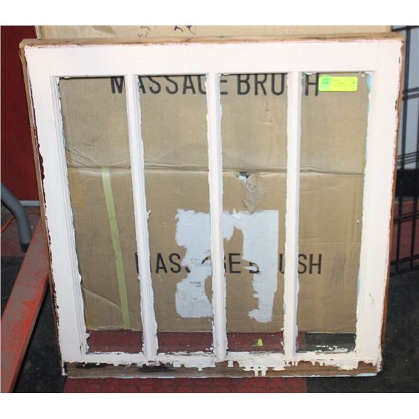 RUSTIC ANTIQUE WINDOW 25.5" X 28”