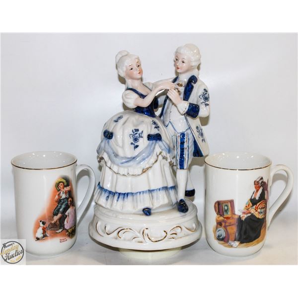 VICTORIAN FIGURINES MUSIC WIND UP + 2 NORMAN