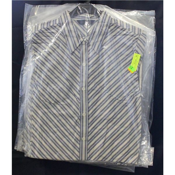 6 NEW STRIPED WOMENS BUTTON UP SHIRTS SIZE 13/14