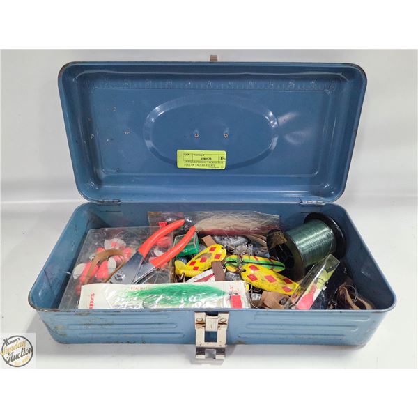 ANTIQUE FISHING TACKLE BOX FULL OF TACKLE-ESTATE