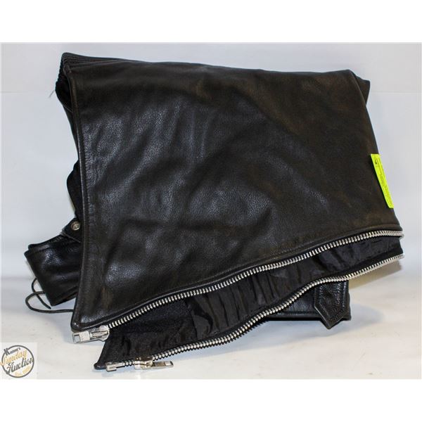 5XL LEATHER CHAPS MOTORBIKE WEAR-ESTATE
