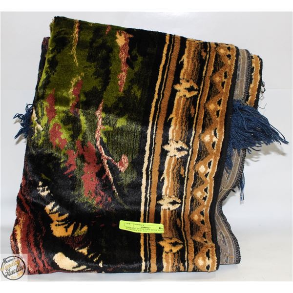 VINTAGE VELVET 8FT BEAR WALL TAPESTRY-ESTATE