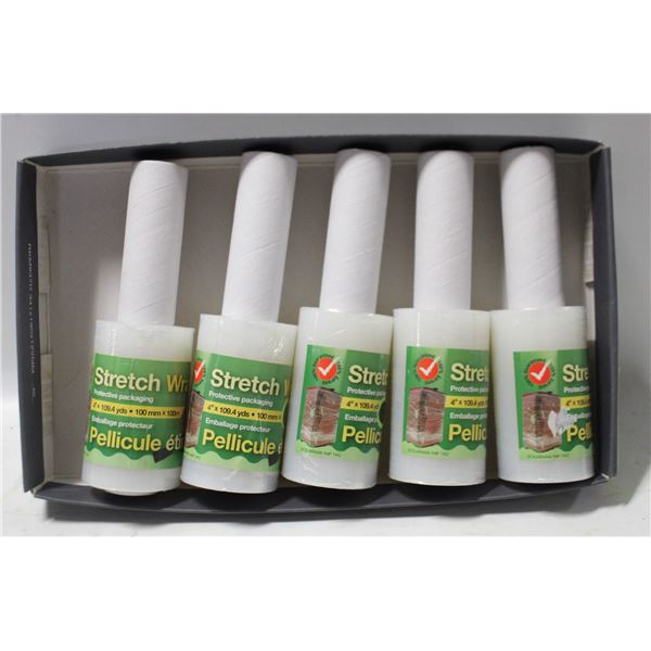 5 ROLLS OF STRETCH WRAP 109.4 YARDS PER ROLL