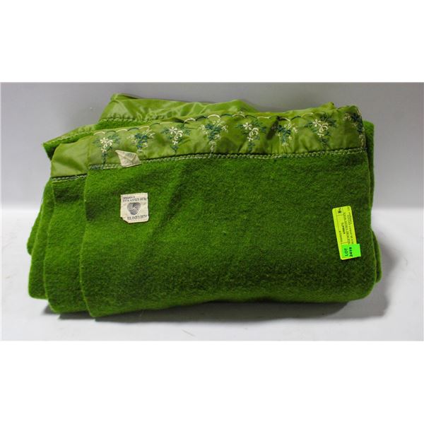 VINTAGE PURE VIRGIN WOOL DOUBLE BLANKET-ESTATE