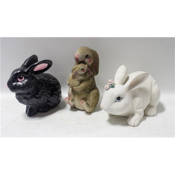 GARDEN DECOR SET OF 3 RABBITS