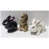 Image 1 : GARDEN DECOR SET OF 3 RABBITS