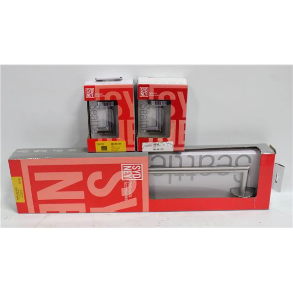 SYDNEY SEATTLE BRUSHED NICKEL 18" TOWEL BAR W/ 2