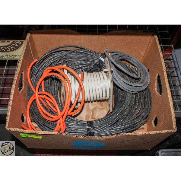 BOX OF ASST CORDS/WIRE