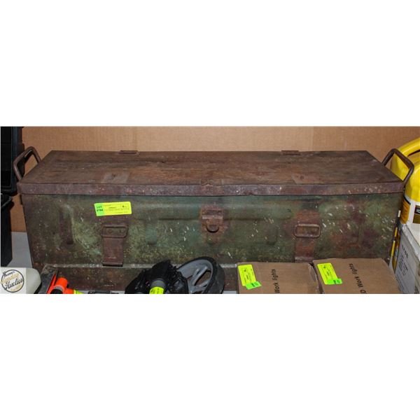 1944 METAL AMMO CRATE 28" L 9" W WITH