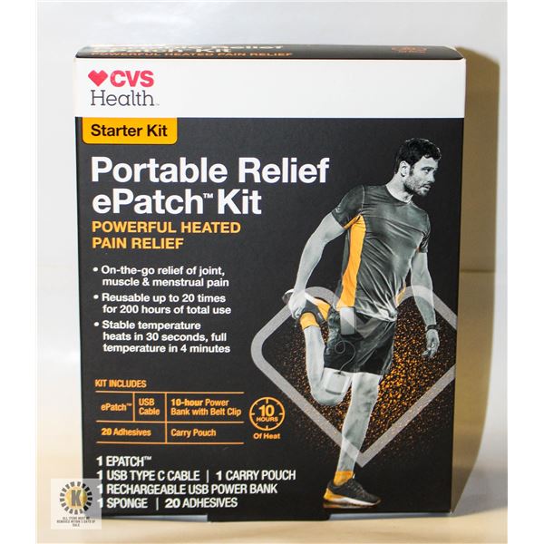 NEW CVS HEALTH STARTER KIT PORTABLE RELIEF EPATCH-