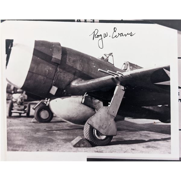 Fighter Ace Roy William Evans signed photo