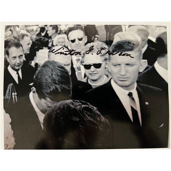 JFK Assassination Secret Service Agent Winston G. Lawson signed photo