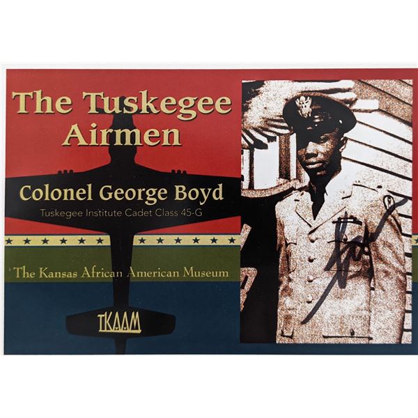 Tuskegee Airman  George Boyd signed post card