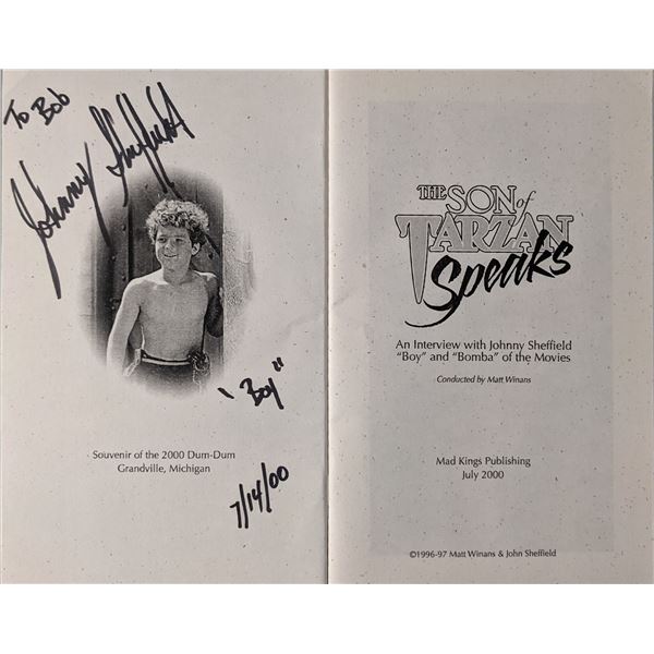 Johnny Sheffield Signed Tarzan Booklet