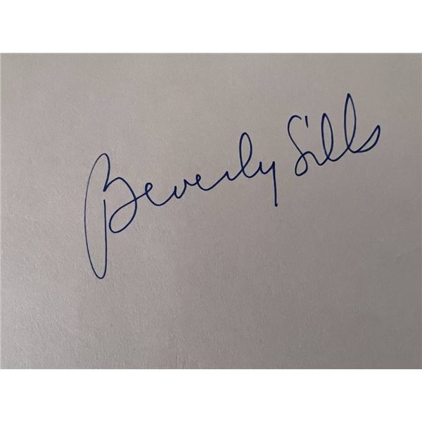 Actress Beverly Sills autograph
