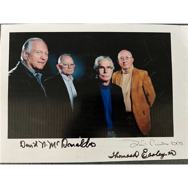JFK assassination medical staff David N. McDonald, Thomas Easley and David Curtis signed photo.