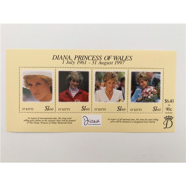 St. Kitts  Diana Princess of Wales commemorative stamp set