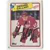 Image 1 : Detroit Red Wings Gerard Gallant 1988 Topps #12 signed trading card