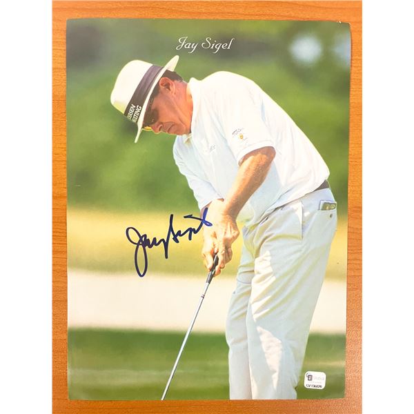 Professional golfer Jay Sigel signed magazine page