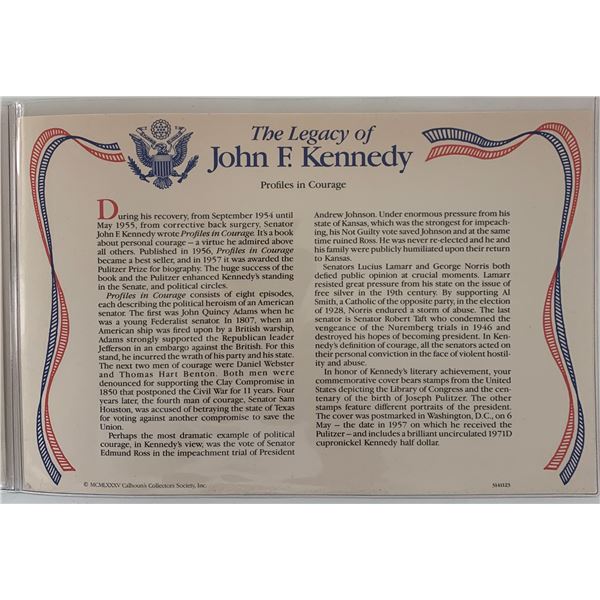 John F. Kennedy commemorative cover with coin
